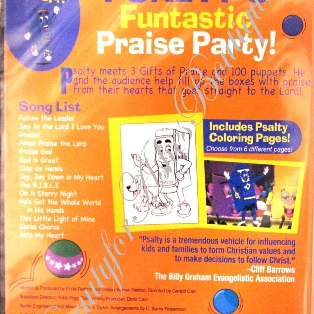 Psalty's Funtastic Praise Party Kids Puppet Fun Singalong Song Stage Show DVD - Picture 2 of 3
